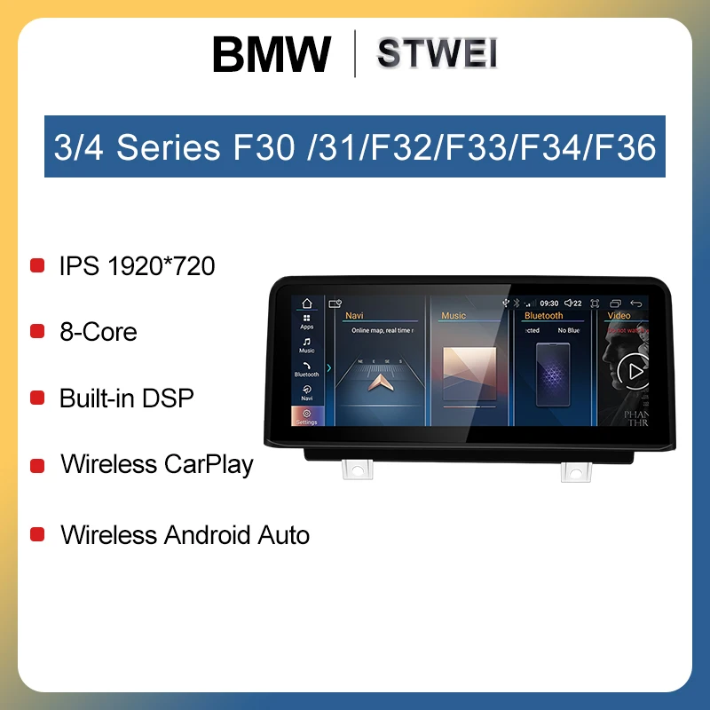 Новинка 2024 беспроводная автомобильная система ID6 ID7 ID8 UI Android для BMW 3 серии 4 F30 F31 F32