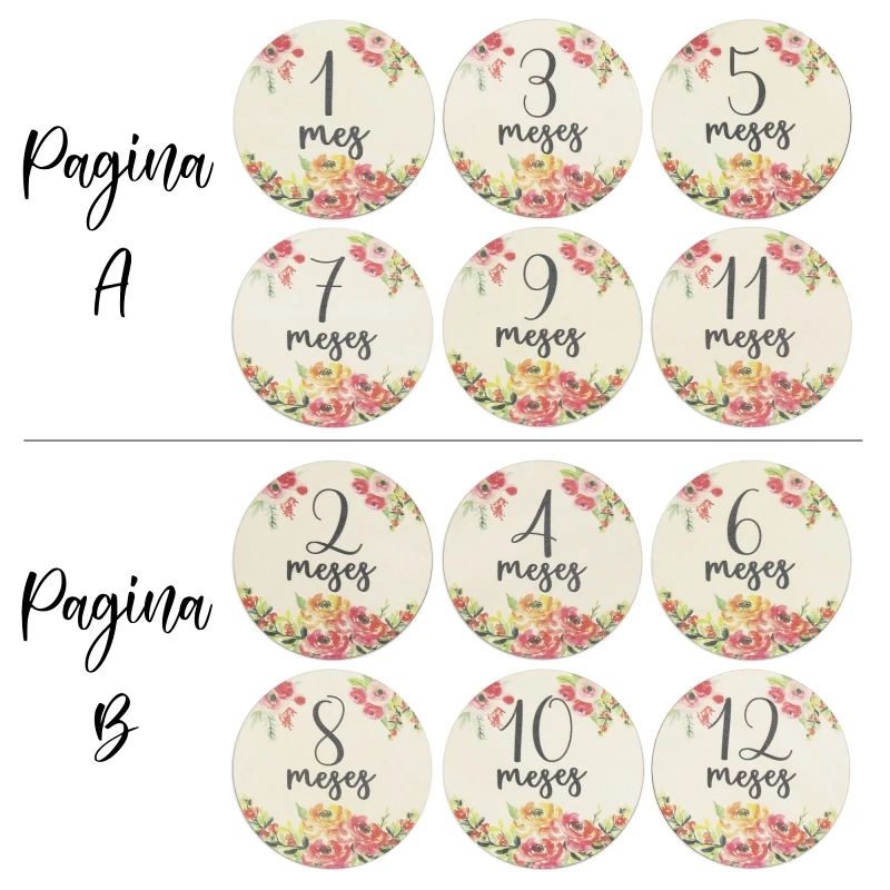 

6pcs Baby Monthly Milestone Photo Props Double Sided for Newborn Babies Shower Gift Growth Card