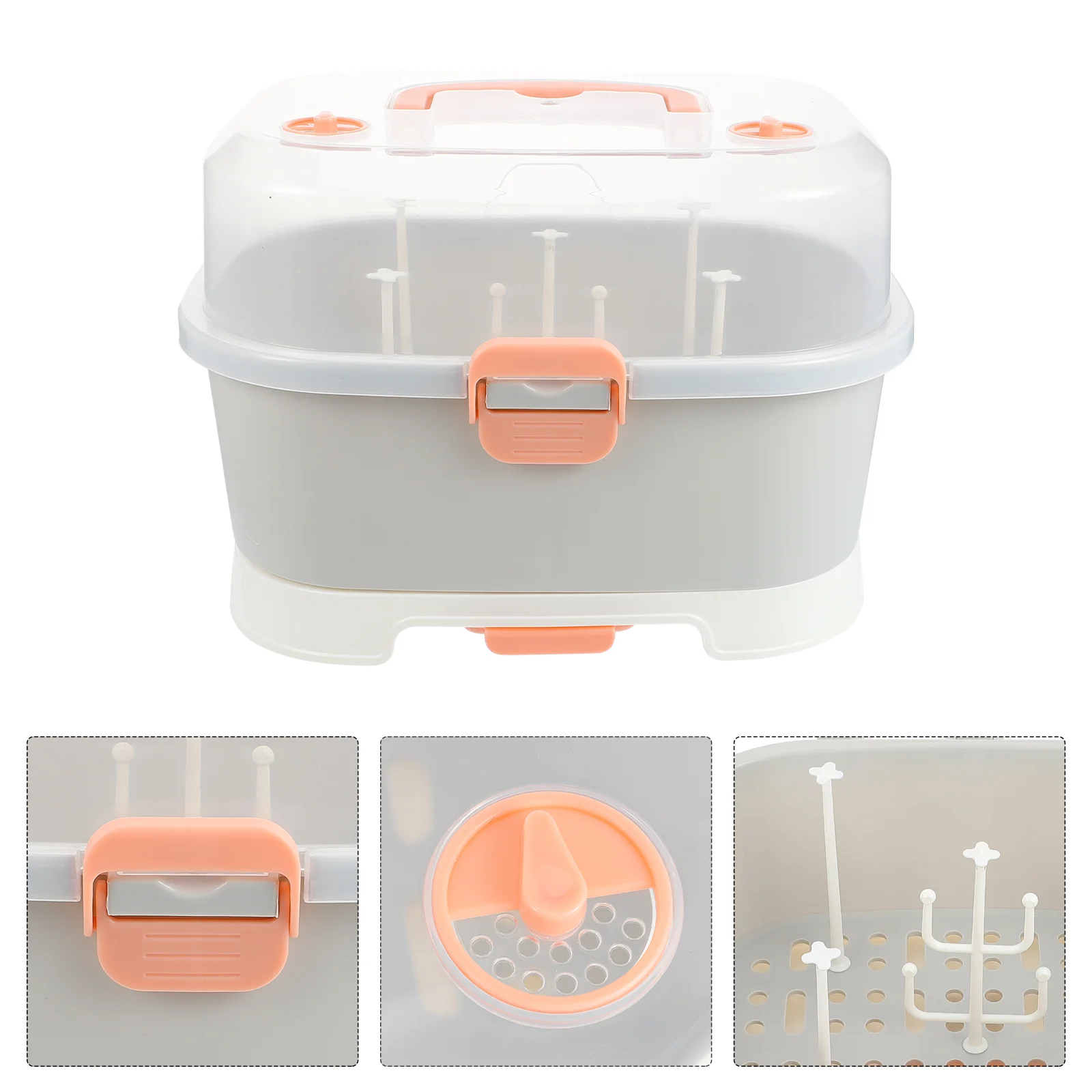 

Bottle Drying Rack Box Bottle Dryer Holder Drinking Glass Sports Bottle Drainer Stand for Travel Home Outdoor ( Grey )