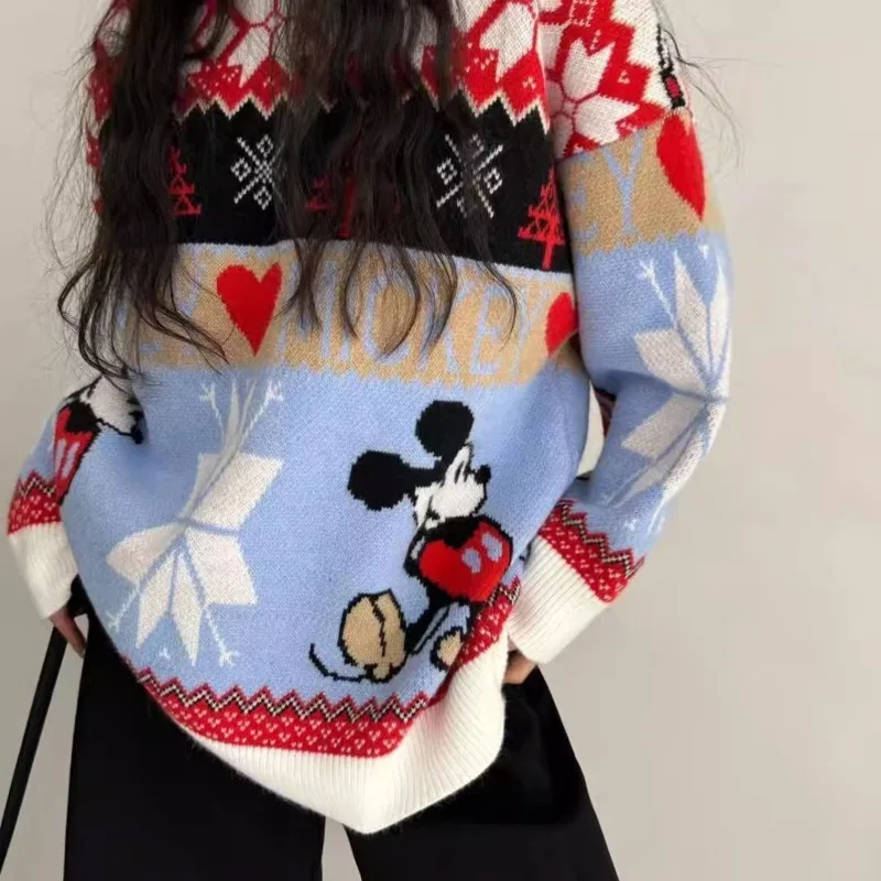 Женский вязаный пуловер с Микки Диснеем