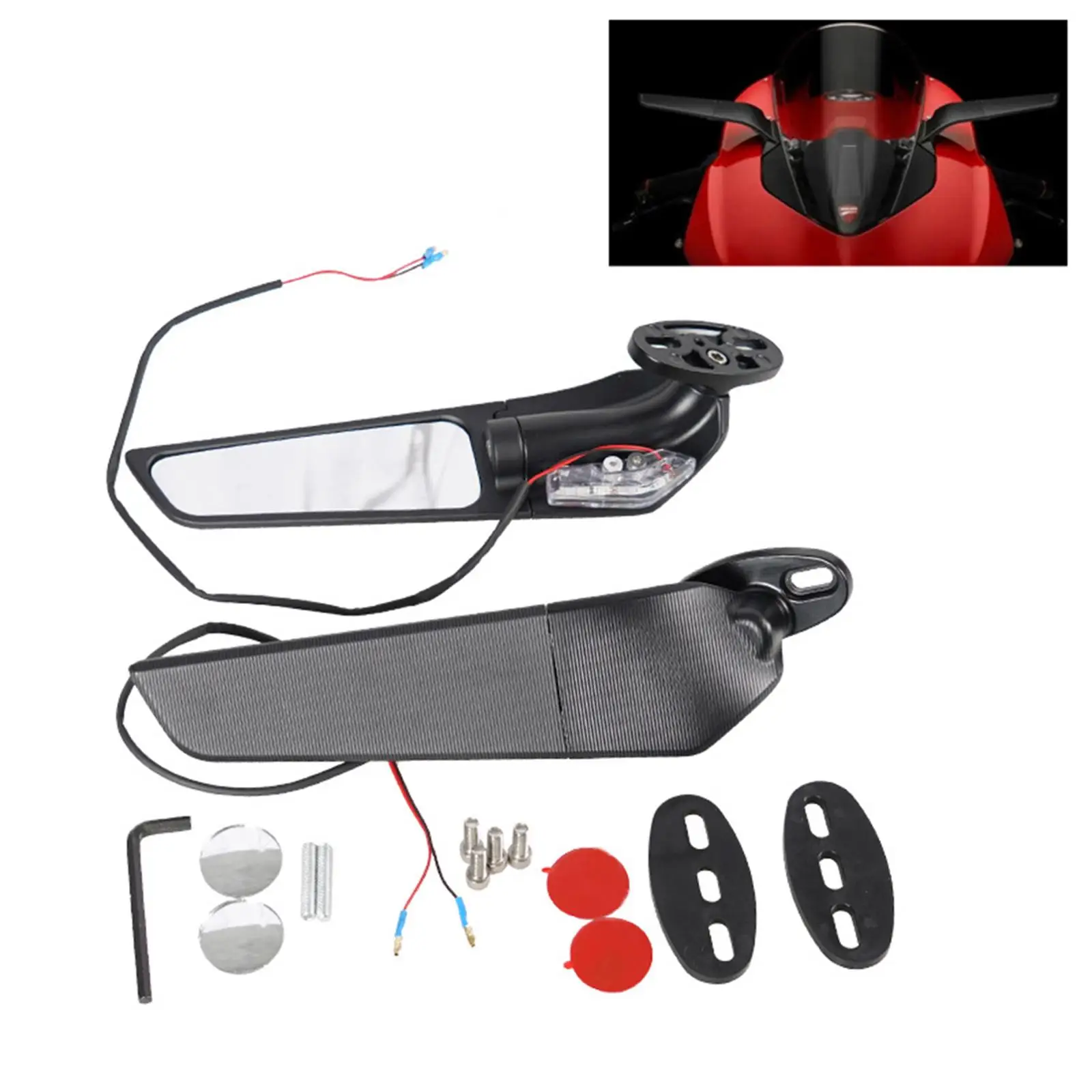 

Motorcycle Rearview Mirrors Replacement Moulding Rotating Mirrors Fits for Kawasaki Motorbikes Supplies 1 Pair Motorcycle Parts