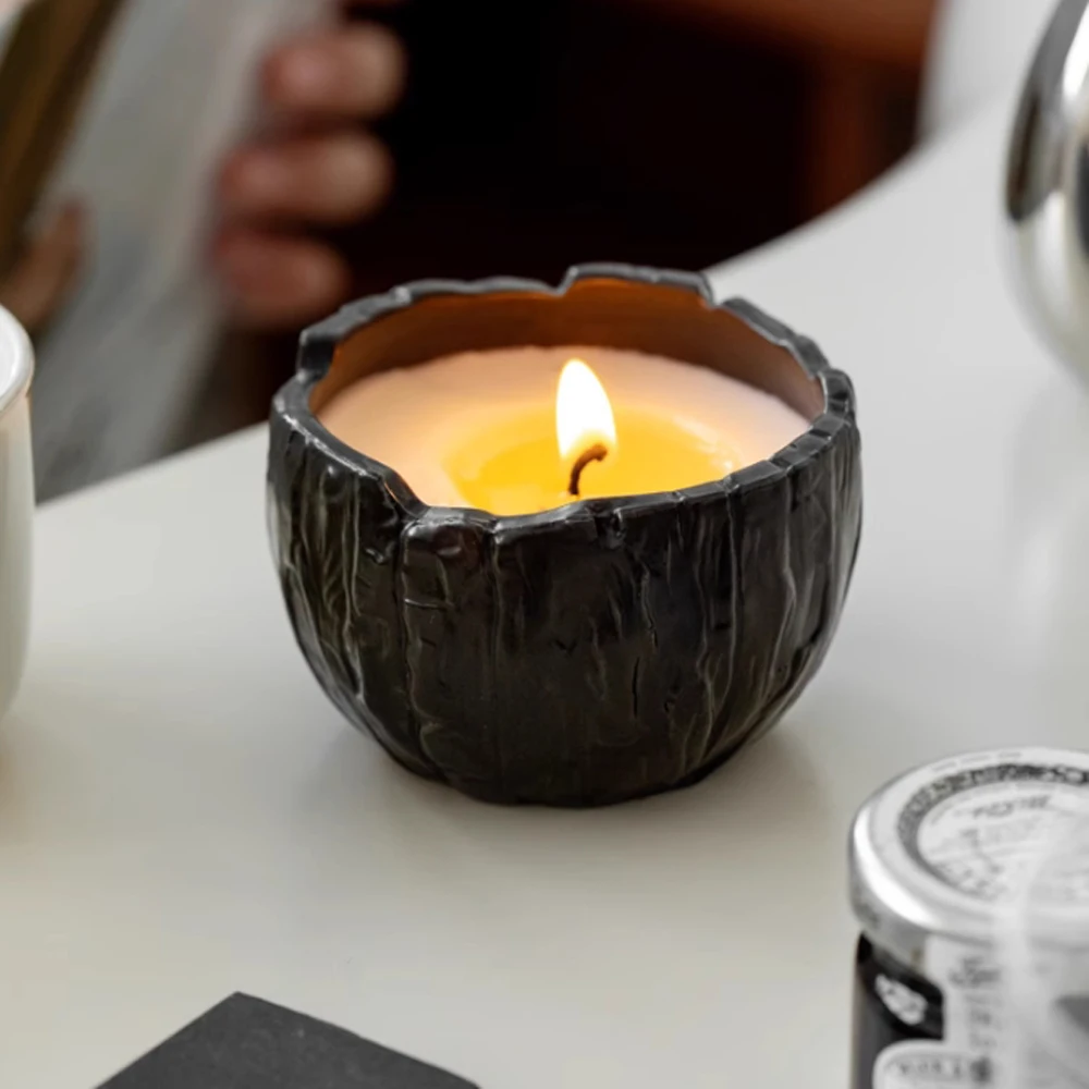 Скандинавский дизайн пень ароматерапия свеча фотоэлемент банка для свечи