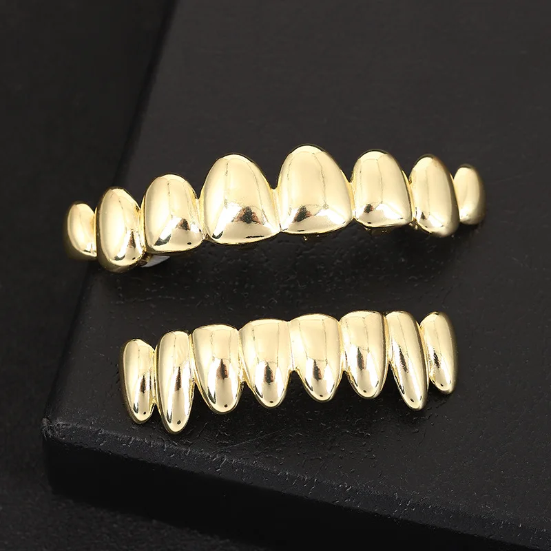 Позолоченные нерегулярные грили для зубов в стиле хип-хоп Grillz набор верхних и
