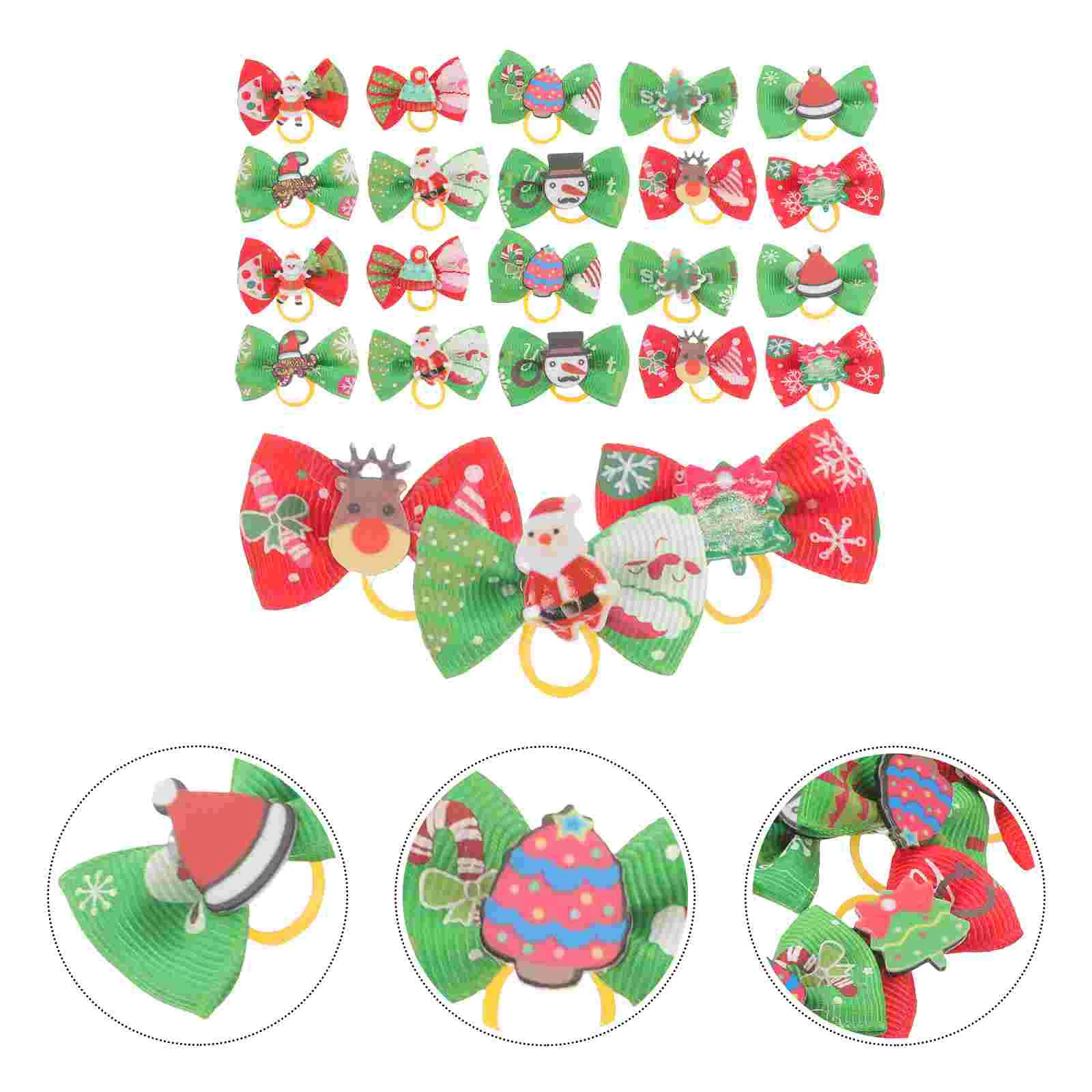 30 шт. ошейник для собак завязки волос с бантиками зажимы рождественского кольца