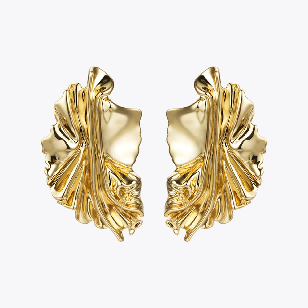 

Женские серьги с золотистыми листьями Enfashion, золотистые серьги-подвески в форме листьев, модные ювелирные украшения EC181044