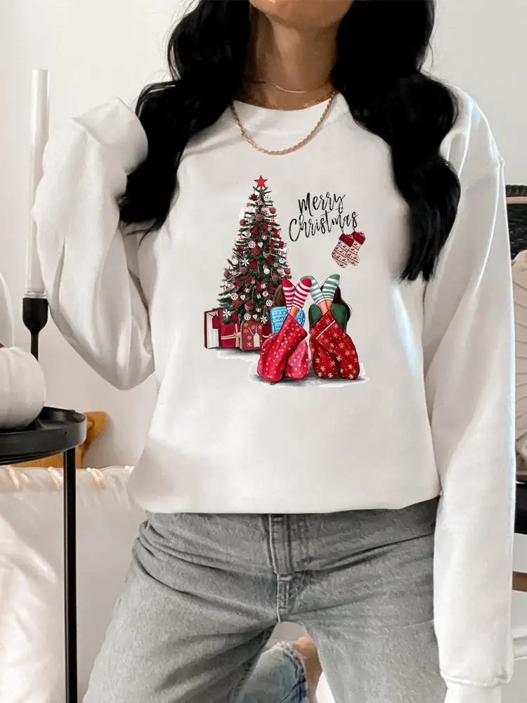 

Watercolor Winter Tree Clothing Merry Christmas Graphic Sweatshirts Lady Woman Hoodies Female Print Fashion Women Pullovers