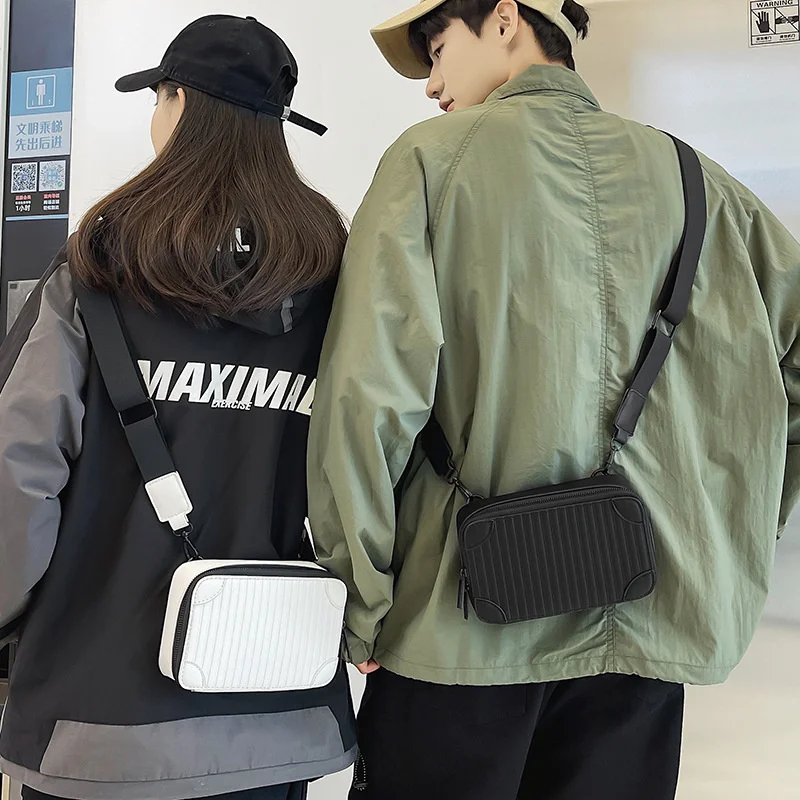 

Small Box Bag Mans PU Shoulder Messenger Bag Fashion Mini Square Crossbody Cell Phone Bag Sling Backpack Couple Models Purse