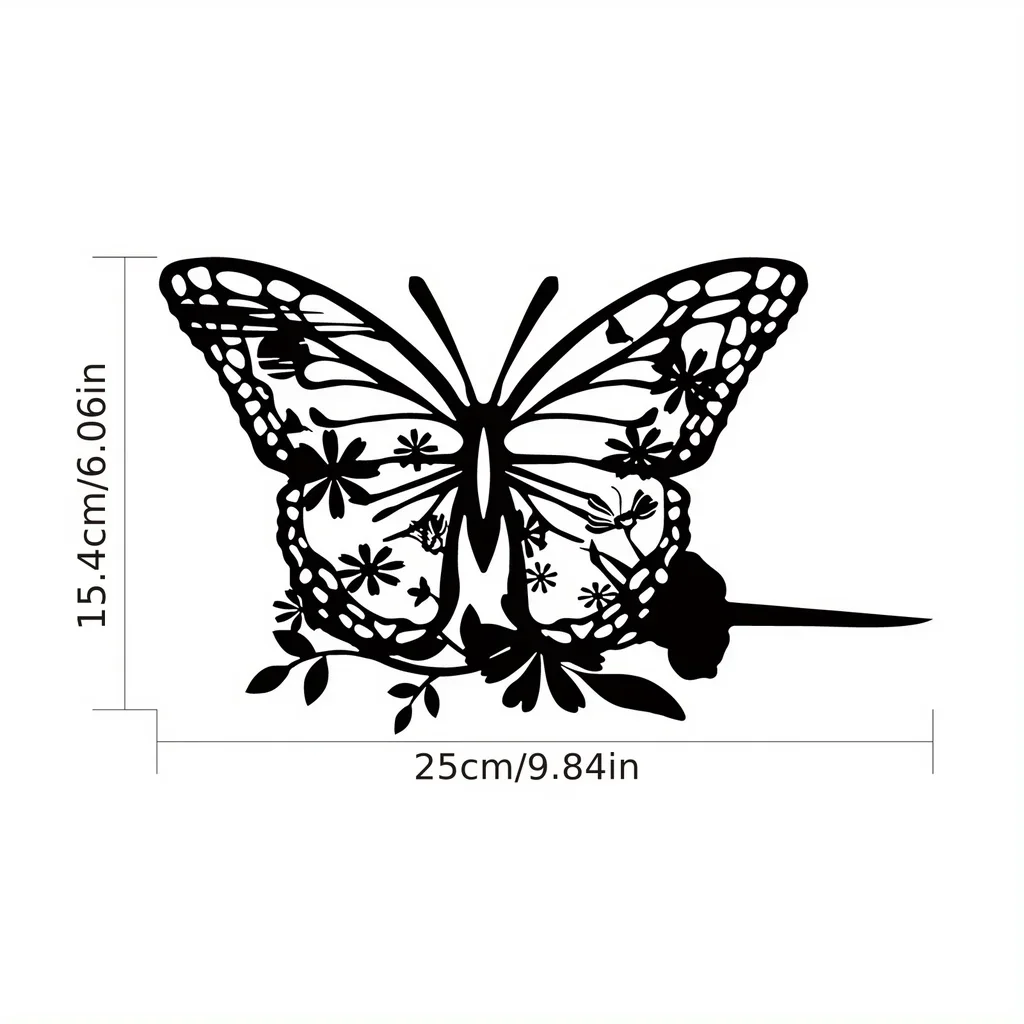 1 шт. бабочка с металлическим цветком украшение для дома