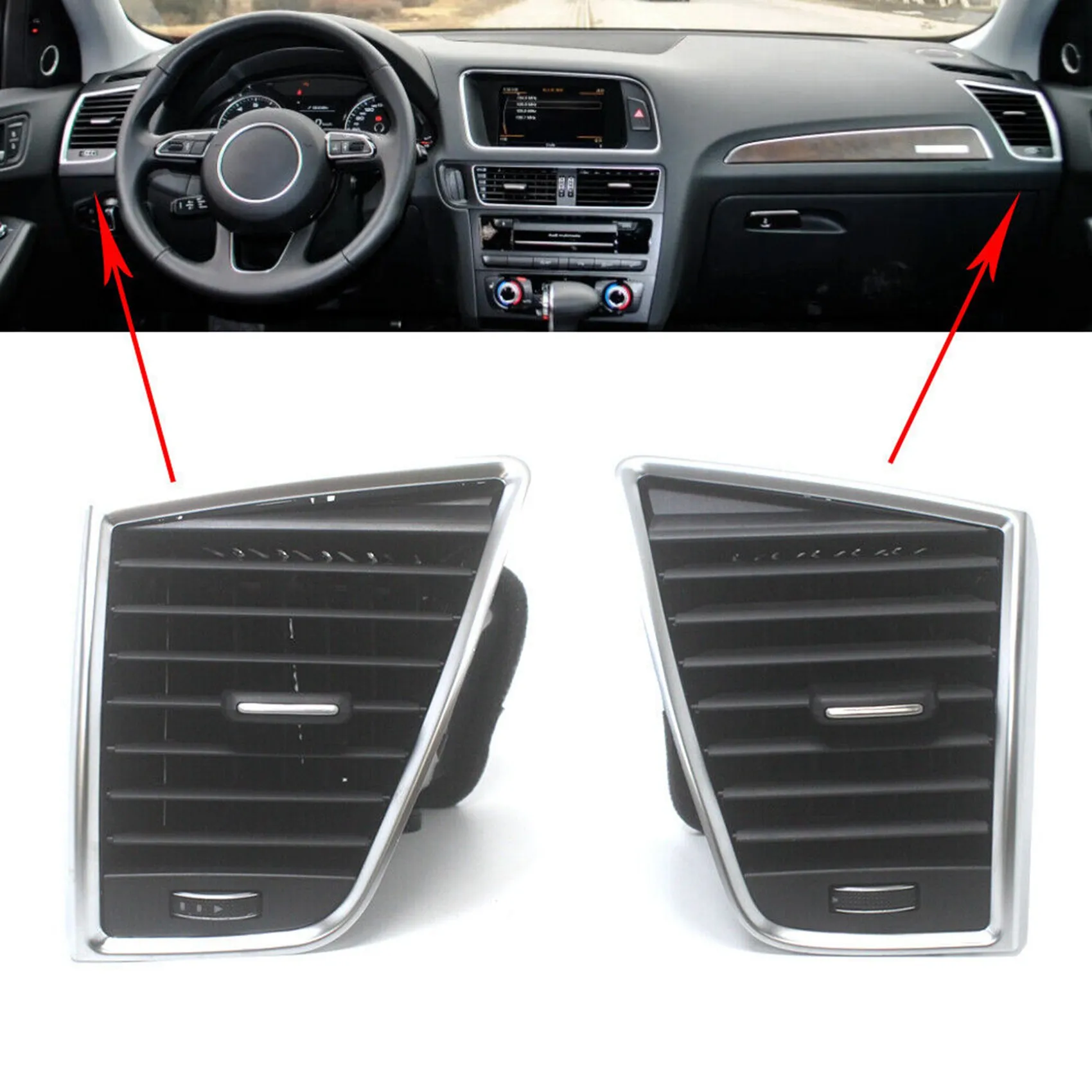 

2PCS Left + Right Air Conditioning Outlet Dashboard Air Vent for Audi Q5 2009-2017 8R1820901 8R1820902