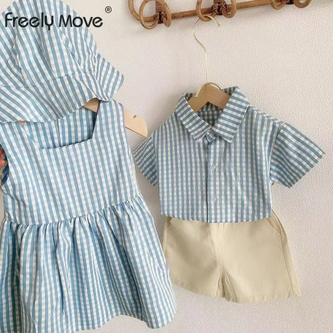

Freely Move Kids Girls Clothing Sets Summer Baby Boys Girls Clothes Short Sleeve T-Shirt+Pant Dress 2Pcs Children Clothes Suits