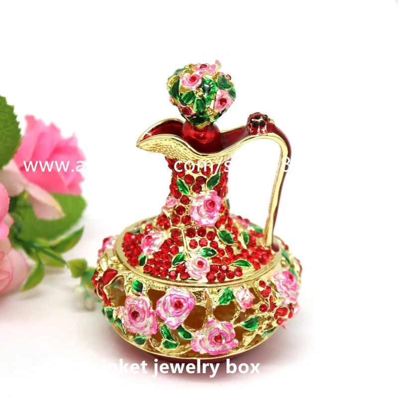 Rhinestone TeaPot Shape Trinket Box Jewelry Box Collective Pot Shape Gift Box