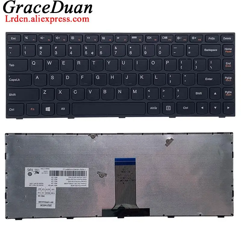 

Английская клавиатура для ноутбука Lenovo G40 G41 N40 N41 B40 B41 Z40 30 35 45 70 75 80 V3000 V1070 V1050 300 14IBR 14ISK Flex2 14