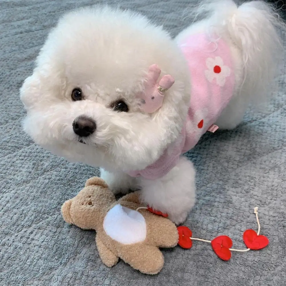 Dogs Pet Toy Engaging Entertaining Dog Toy Cute Bear Design with Squeaky Crinkly Features Pet Puzzle Toy for Dogs Engaging Pet