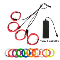 el neon light kits with portable voice controller inverter 5 by 1 meter3ft wire for car blacklight run diy decoration