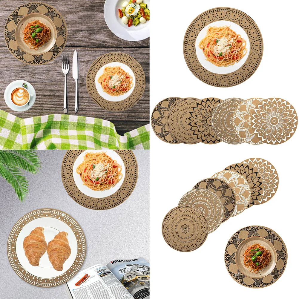 

Creative Nordic Mandala Design Round Shape Wooden Coasters With Rack
