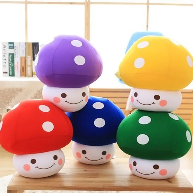 

Plush Stuffed Doll Soft Cotton Toy Mushroom Party Gift Decorated Throw Pillow