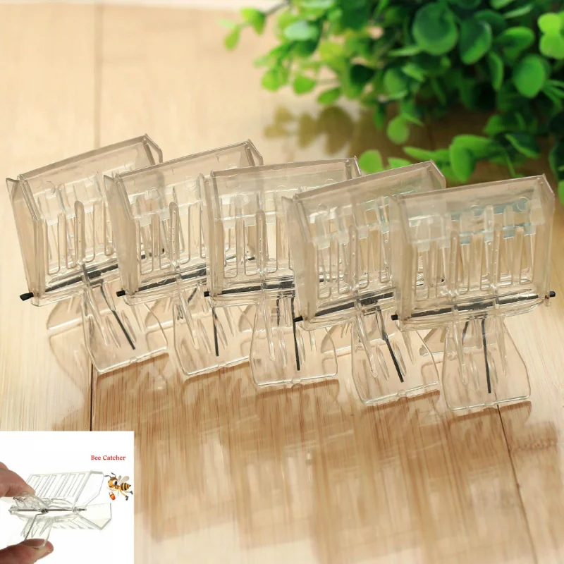 

5Pcs Transparent Plastic Beekeeper Clip Queen Bee Rearing System With Clip Cage Catcher Durable Beekeeping Equipment Tools