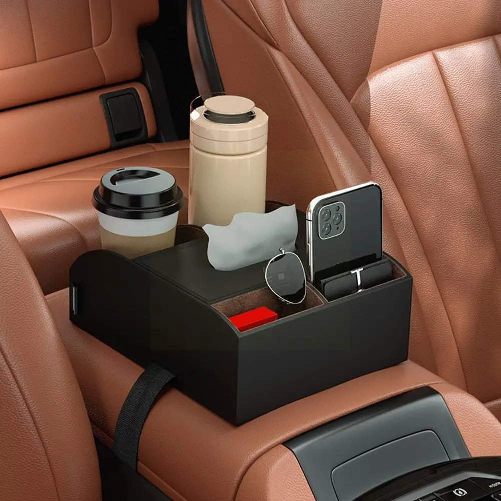 

Multi-function Car Storage Box Armrest Organizers Car Interior Stowing Tidying Accessories For Phone Tissue Cup Drink Holde S7O8