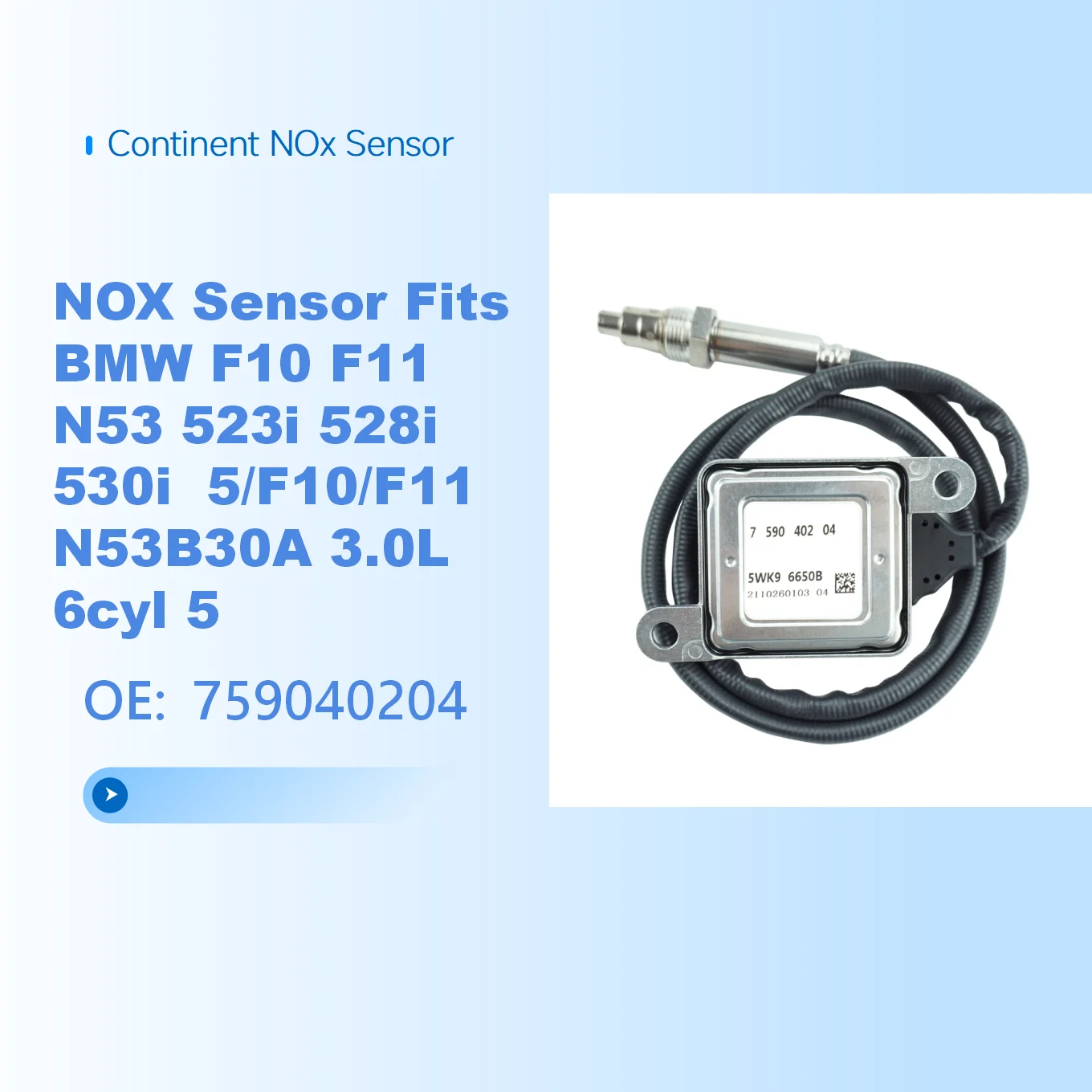 Датчик Nox для BMW F10 F11 N53 523i 528i 530i 5/F10/F11 N53B30A 3.0L 6cyl 5 Новый датчик оксида азота OE 759040204