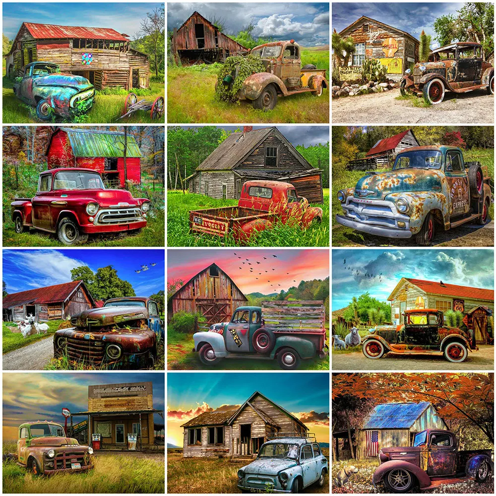 

New Arrival Diamond Mosaic House Landscape Diamond Painting Car Cross Stitch Picture Rhinestones Art Home Decor Handmade Gift