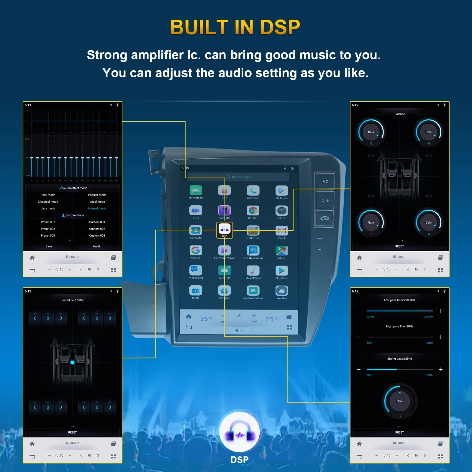 Мультимедийная система на Android 11 8 + 128 ГГц GPS-навигация автомагнитола