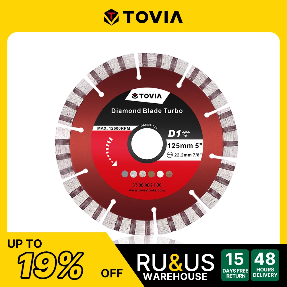 

Алмазное лезвие T TOVIA, сегментное лезвие Turbo 115 мм/125 мм, режущее полотно для камня, бриллиантовое лезвие для гранита, мрамора, бетона