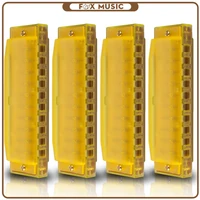 4pcs translucent diatonic harmonica 10 holes plastic harmonica educational toys beginners for kids children and adults
