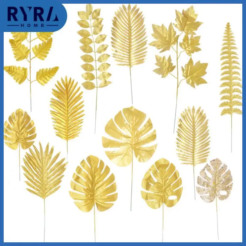 

Artificial Simulation Of Golden Leaves Reusable Glossy Gold Leaf Lasting No Smell Golden Simulated Turtle Shell Leaves Lifelike