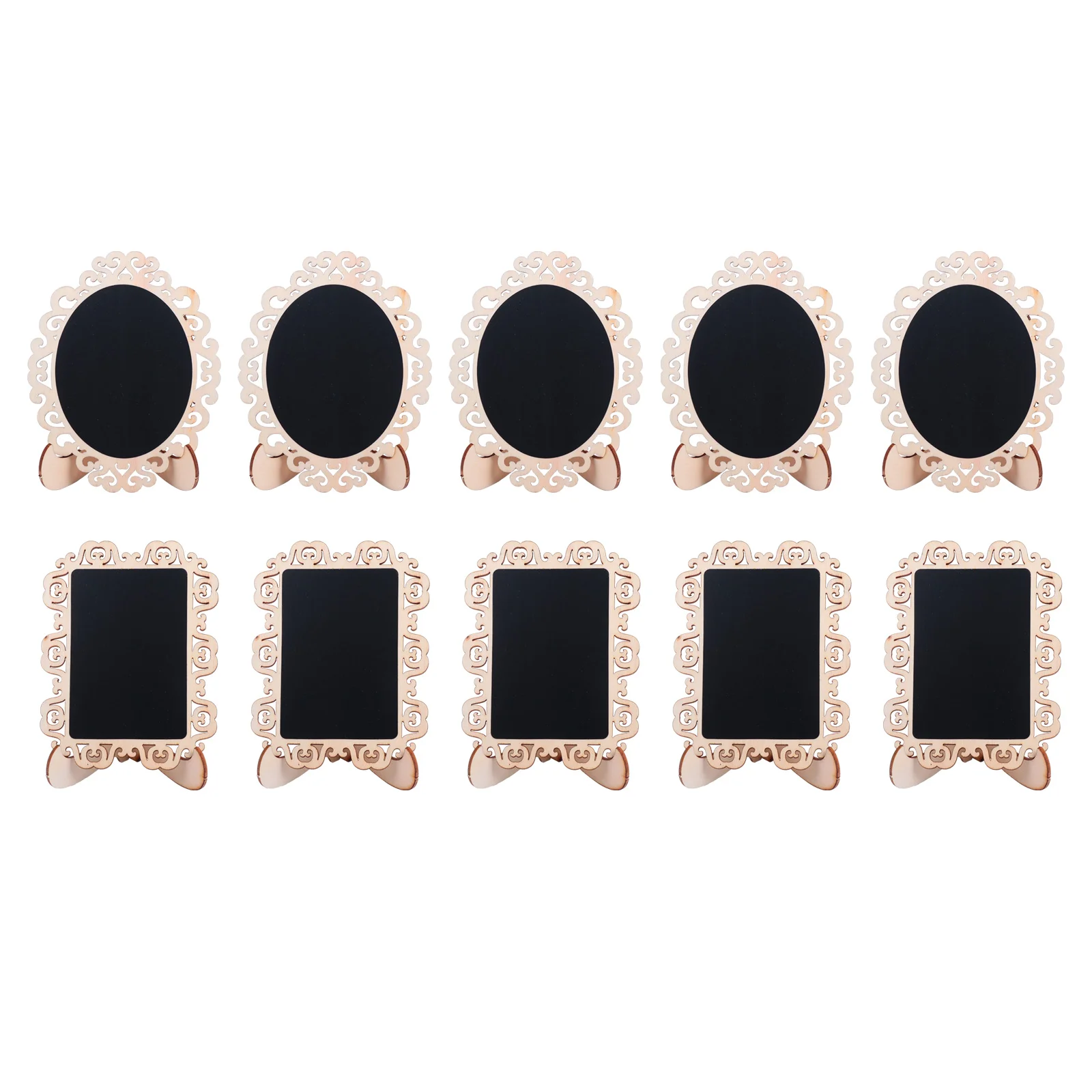 

10pcs Hollow-out Mini Blackboards Wooden Chalkboards DIY Blackboard Ornaments