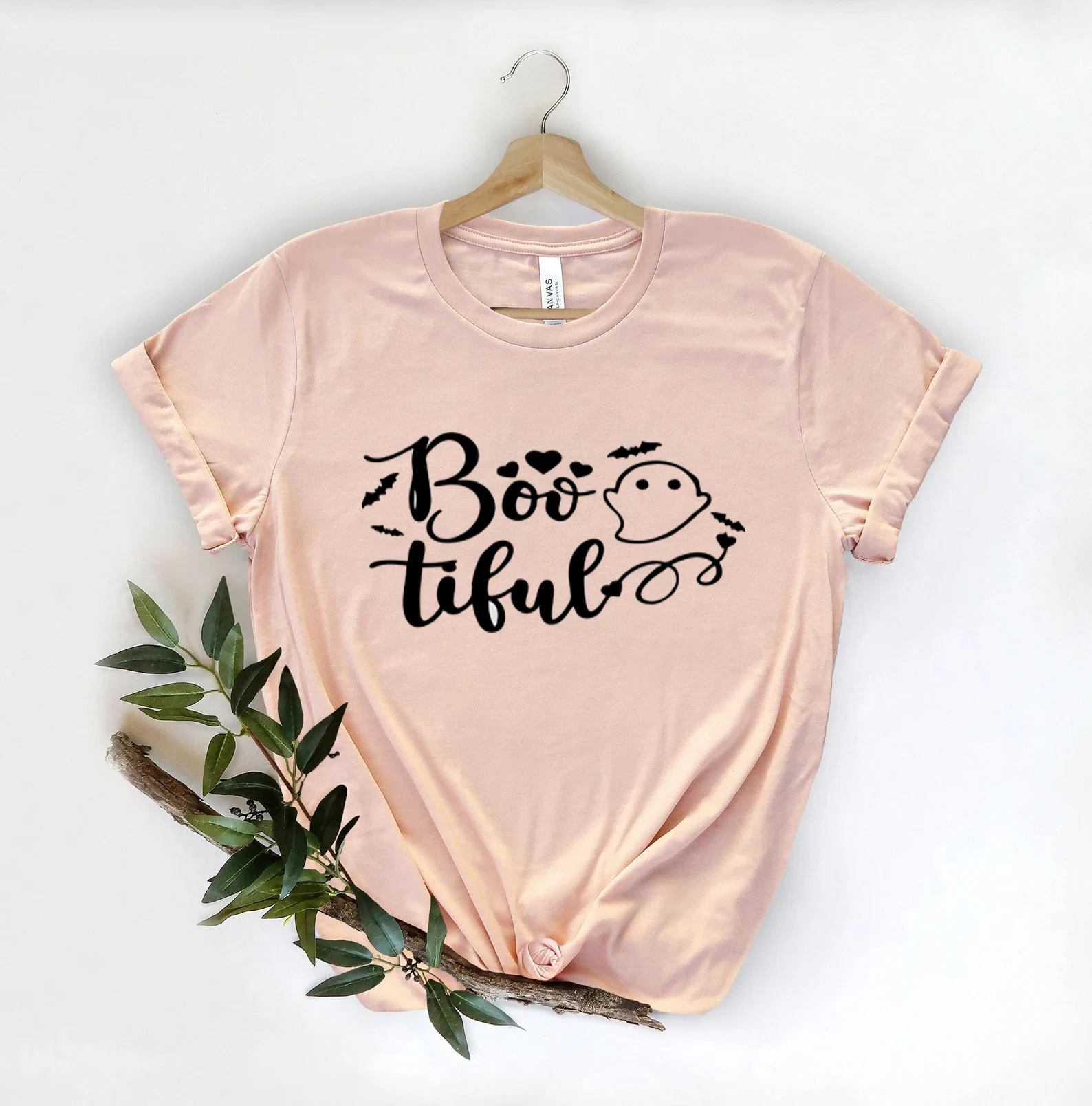 

Belamoda Boo Tiful T-Shirt Print Women Female Tshirt Summer Harajuku Short Sleeve White T Shirts Cartoon Casual Woman Tops