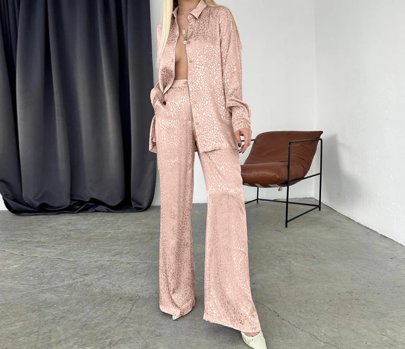 Комплект из двух предметов Женский рубашка с длинными рукавами и принтом