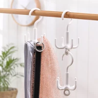 household rotatable 4 claw hook simple hanging bag scarf hanger wardrobe can be superimposed with slipper rack organizer