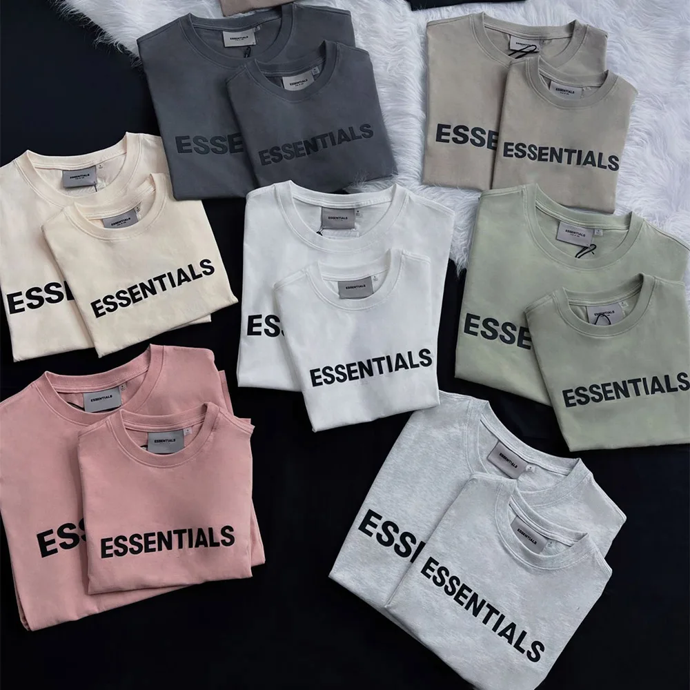

Essentials Summer Kids T-shirt Boys And Girls Letters Rubber Print Loose Fashion High Street Children Short-sleeve