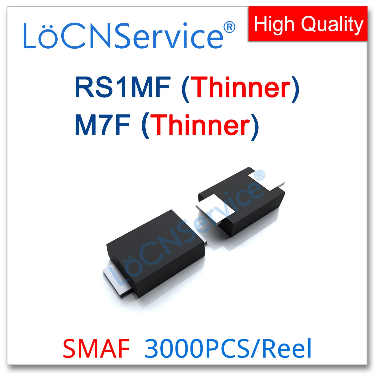 

LoCNService 3000PCS SMAF RS1MF M7F RS1M FR107 M7 Thinner 1A 1KV 1000V Chinese High quality