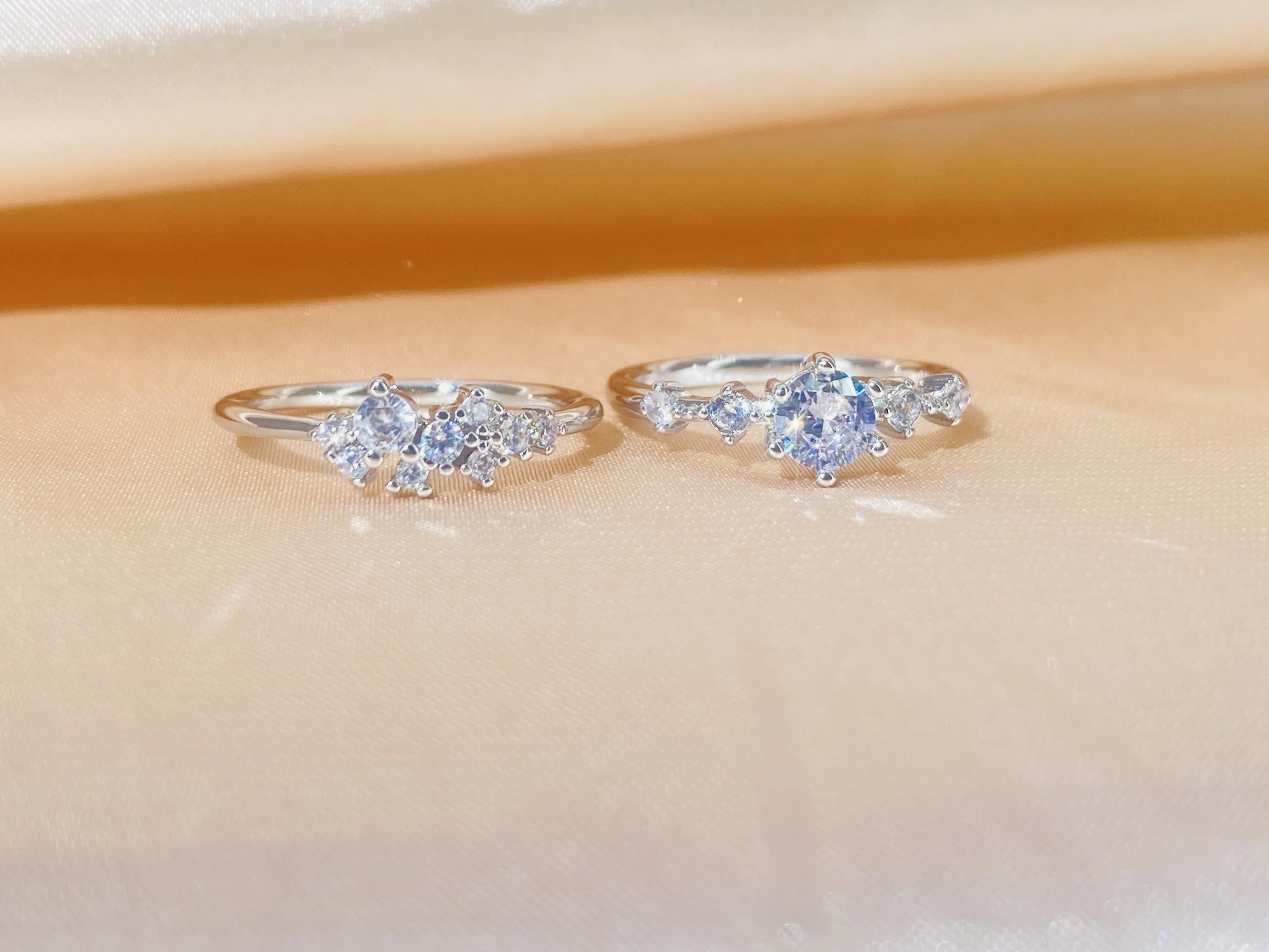 

Wedding Rings For Women Simple Hollow Out Cubic Zirconia Light Yellow Gold Color Gifts Fashion Jewelry