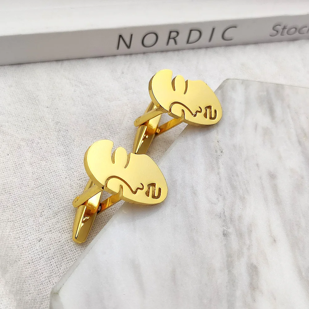 Creative Carved Face Cufflinks Men's Clothing Accessories Shirt Stainless Steel Cufflinks Classic French Accessories Wholesale
