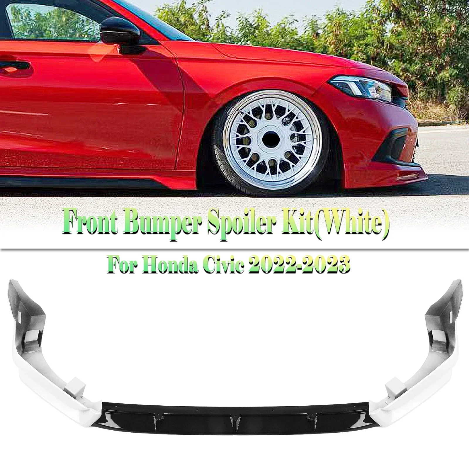 Новый! Для Honda Civic 2022-2024 YOFER Style спойлер на передний бампер лопасть для губ + нижняя