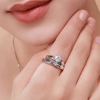 fashion exquisite silver pair rings for women men adjustable couple engagement wedding gift jewelry accessoires