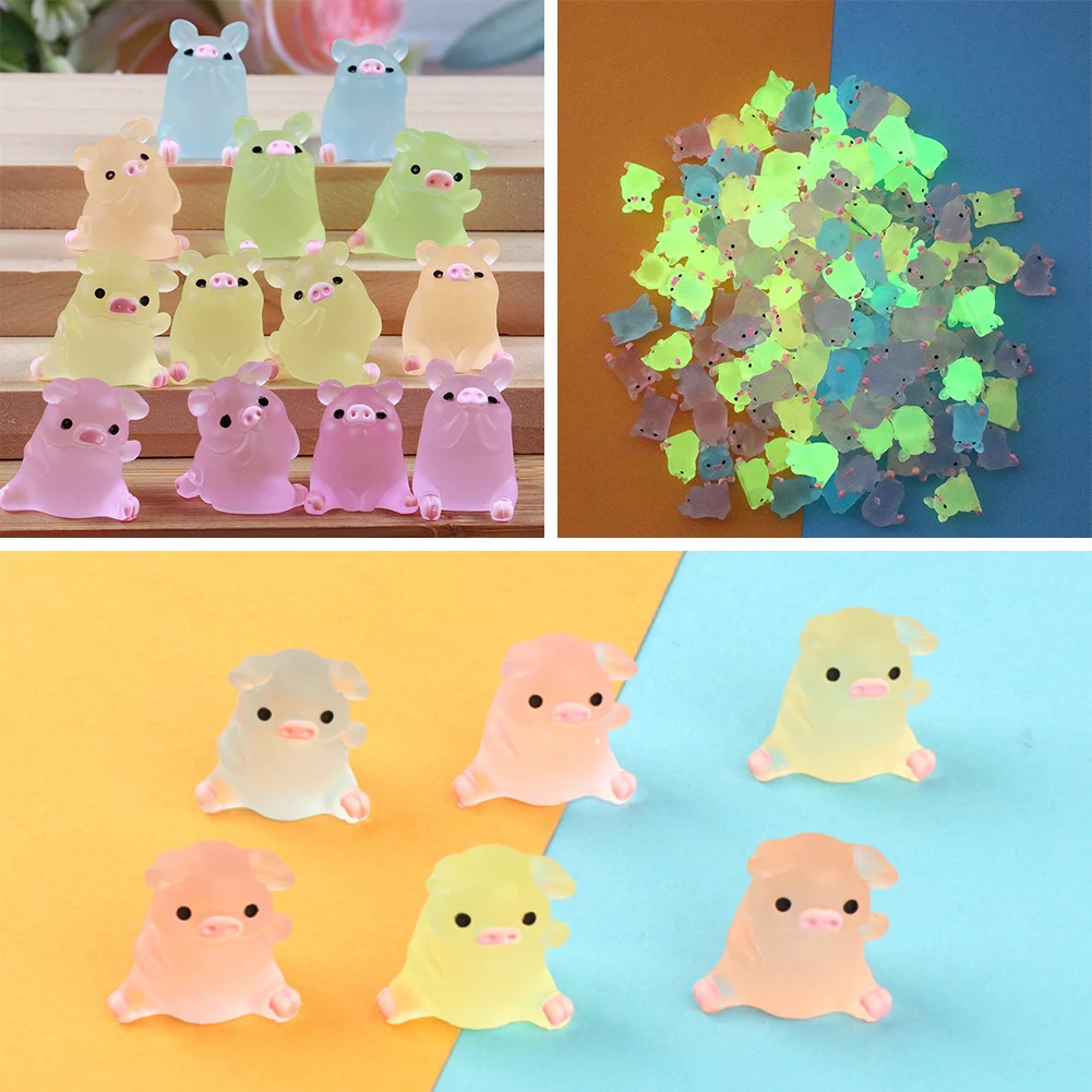 

2023 Luminous Pigs Ornaments House Figurines Fairy Garden Ornaments Home Decoration Mini Craft Micro Landscaping DIY Accessories
