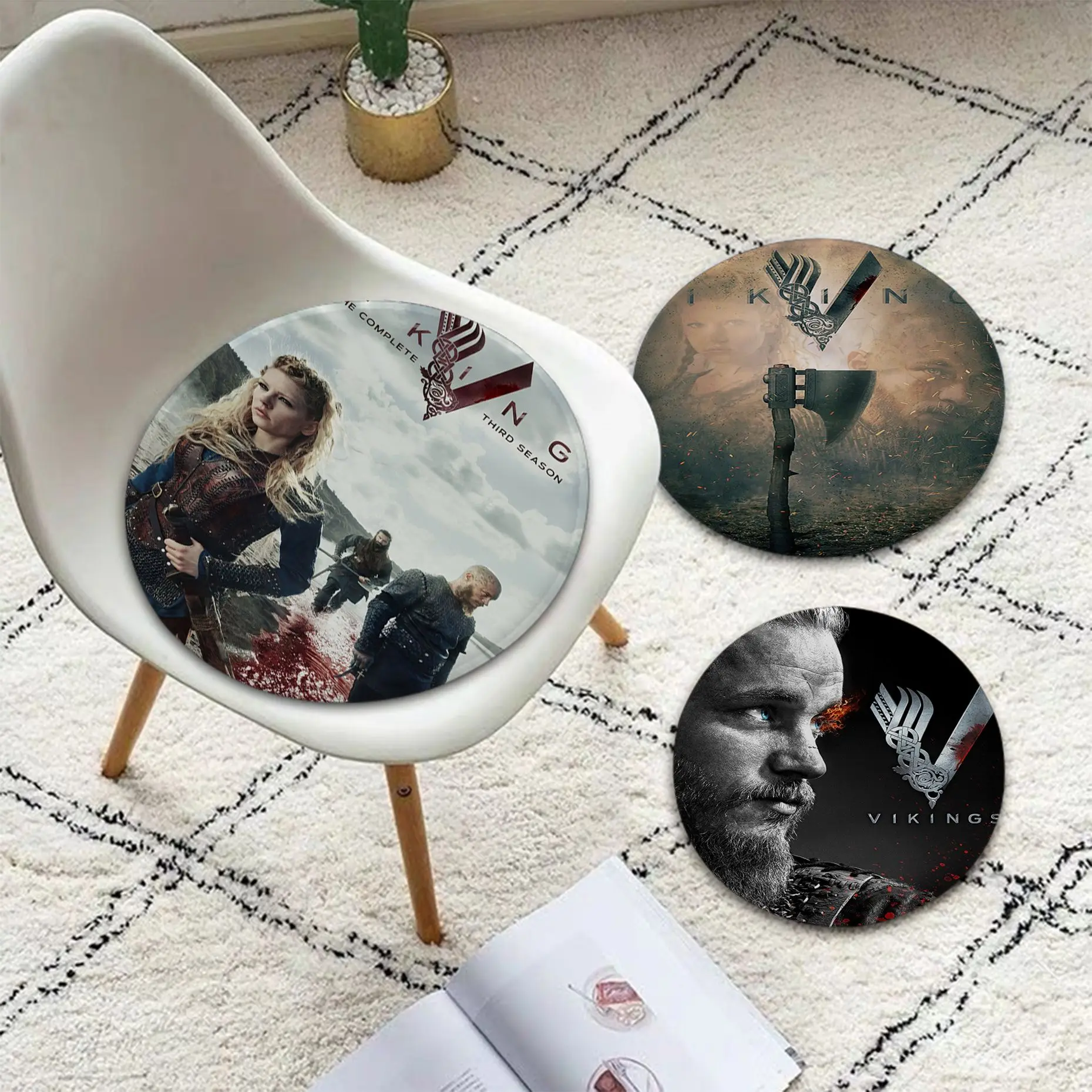 

Tv Show Vikings Simplicity Multi-Color Plush Cushion Home Back Cushion Soft Comfortable 50x50cm Outdoor Garden Cushions