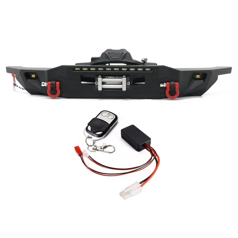 

Metal Front Bumper With Winch & LED Lights For Yikong 4083 YK4083 1/8 RC Crawler Car Accessories