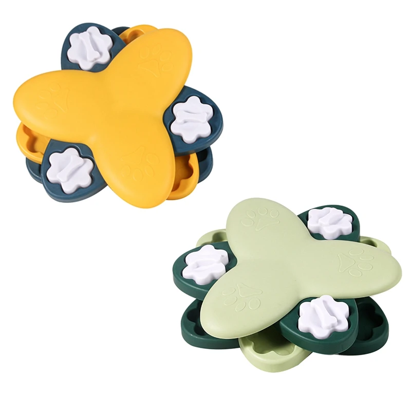 

Новая игрушка-пазл для собак, поворотный круг, медленная кормушка, обучающая игрушка, кость, Интерактивная миска для еды, медленно миска для ...