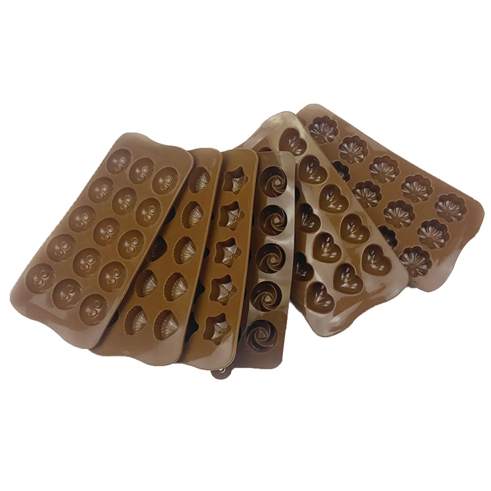 

Silicone Mold 6 Shapes Chocolate Mold Fondant Patisserie Candy Bar Mould Cake Mode Decoration Kitchen Baking Accessories