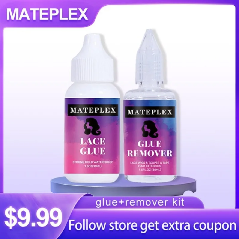 Mateplex Wig Glue Waterproof Extra Hold Hair Bonding Glue Invisible No Irritation Glue Remover For Lace Frontal Wig Install Kit