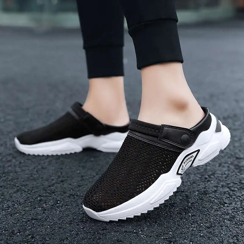 

Platform Tennis Men's Leather Sandals Summer 2022 Transparent Men Summer Flip-Flop High Heels Men's Leather Shoes Clogs Tennis