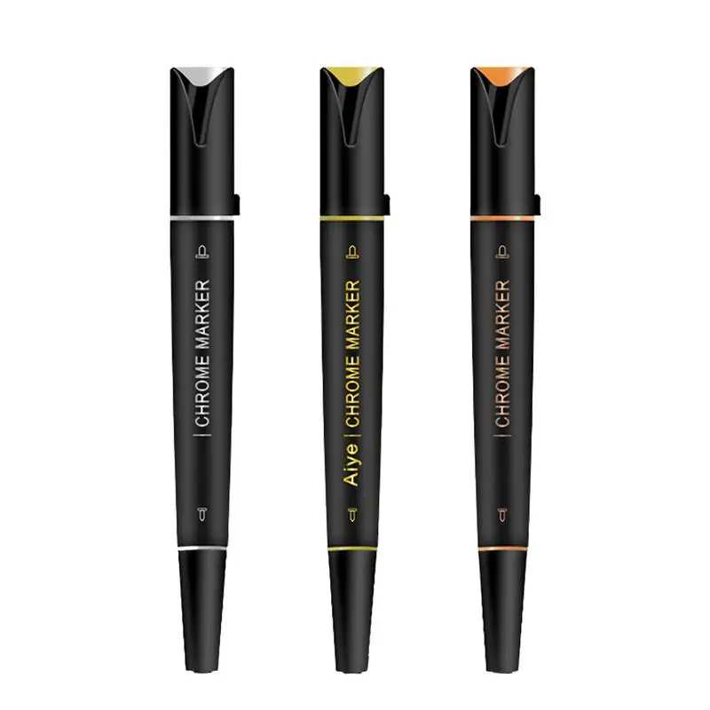 

Хромированная ручка, хромированный маркер с двойными концами, светоотражающая краска, металлическая ручка, модель игрушки «сделай сам», непрозрачные и постоянные чернила для автомобильной отделки и