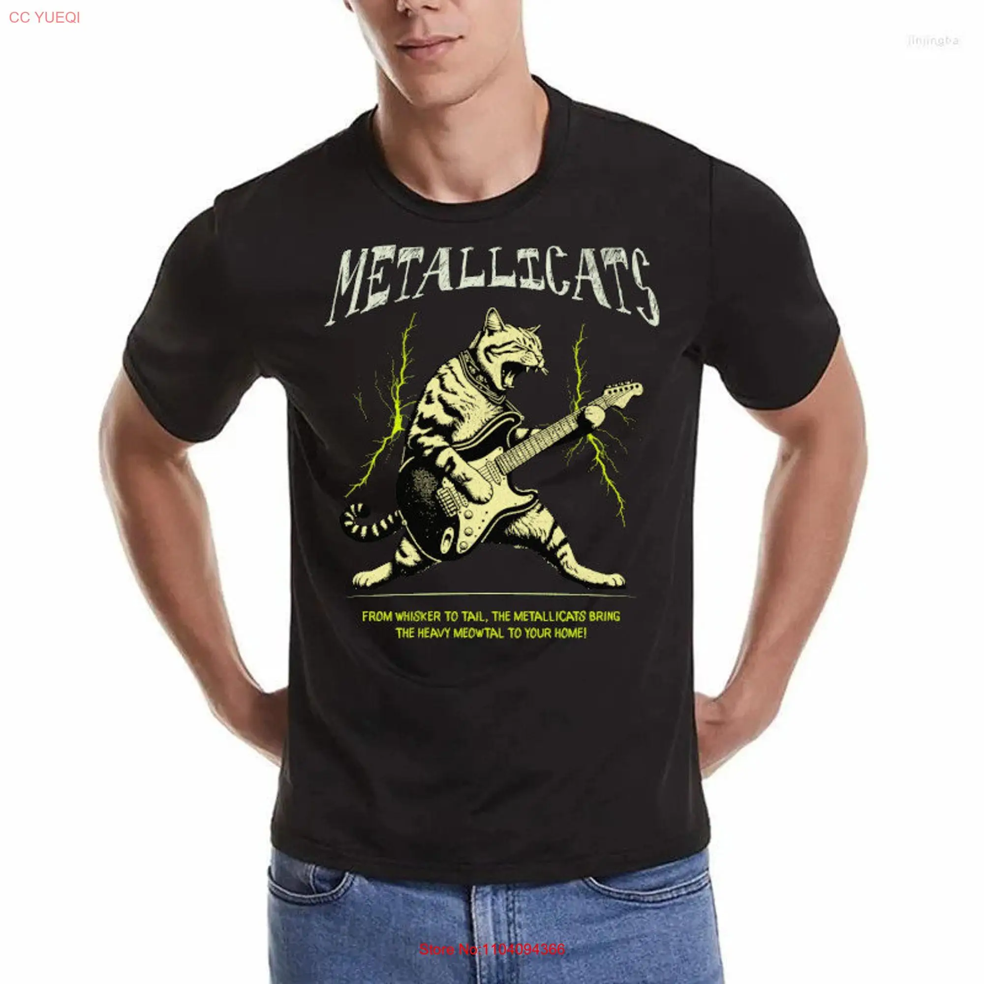 Футболка с длинным или коротким рукавом для взрослых изображением милой кошки из