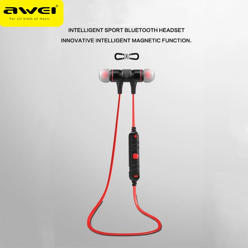 

Awei A920BL Sports Bluetooth Headset Ear Hanging Running Super Long Standby Magnetic Suction Head Neck Hanging Earphone with Mic