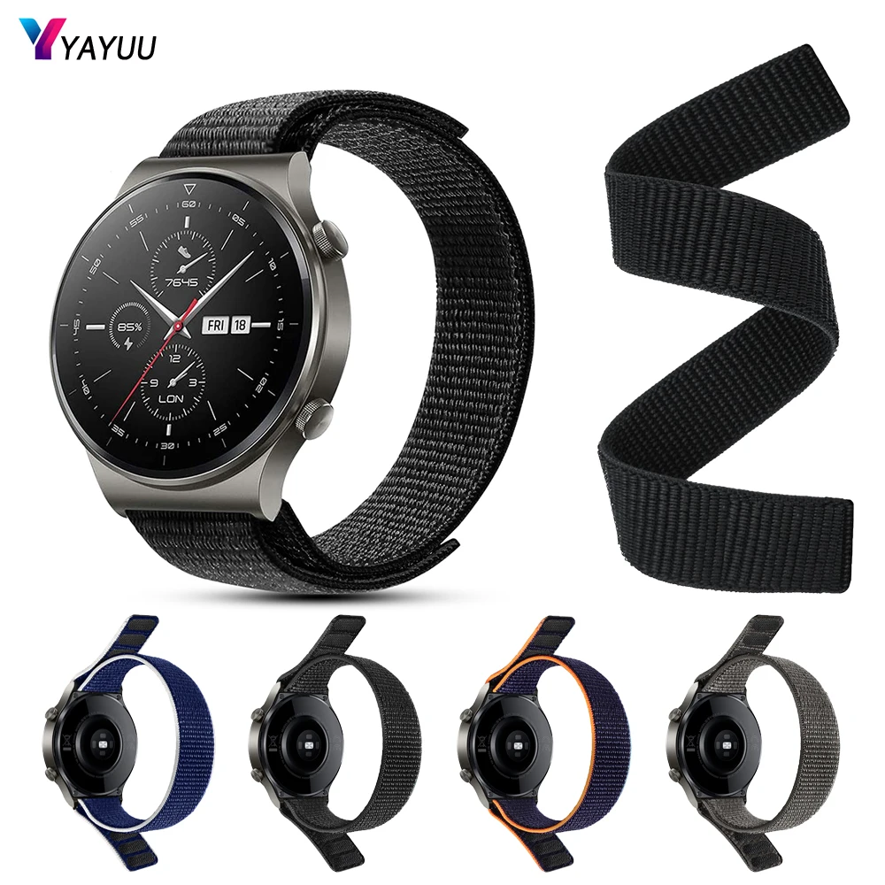 

YAYUU 20 мм 22 мм нейлоновый ремешок для Huawei Watch 3 Pro/GT2 Pro/GT 2 42 мм 46 мм/GT 2e сверхлегкий тканый ремешок для Samsung Galaxy Watch 4 Classic/3/Active 2 40 мм 44 мм