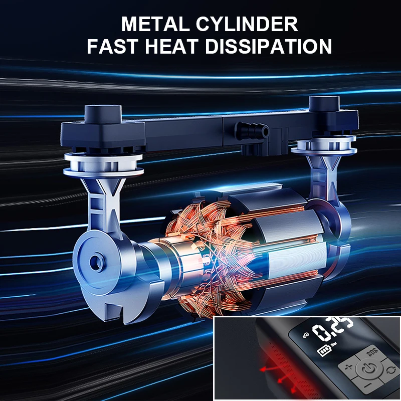 Беспроводной автомобильный воздушный компрессор EAFC надувной насос светодиодный